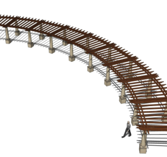 简欧廊架su模型