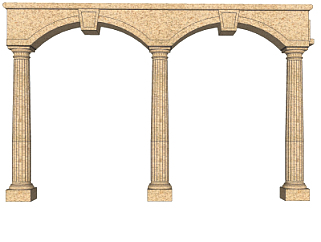 欧式拱门廊架su模型