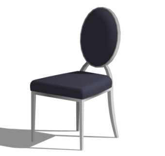 美式实木单椅su模型