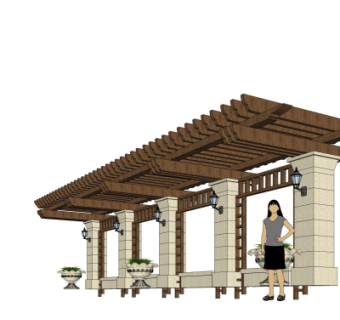 欧式廊架su模型