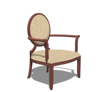 新中式单椅su模型