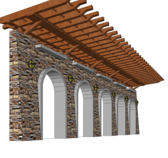 欧式廊架su模型