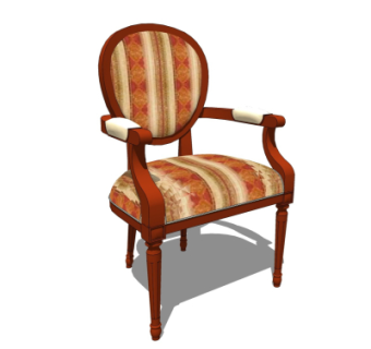 美式布艺单椅su模型