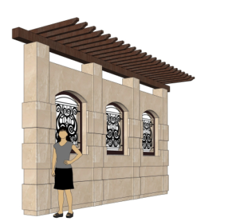 欧式廊架su模型