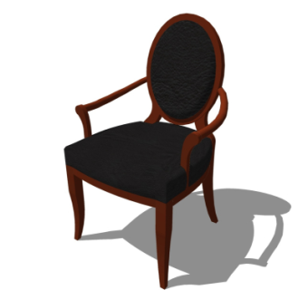 美式单椅su模型