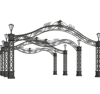 欧式铁艺廊架su模型