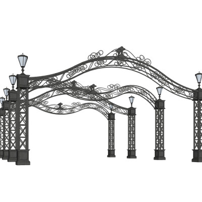 欧式铁艺廊架su模型