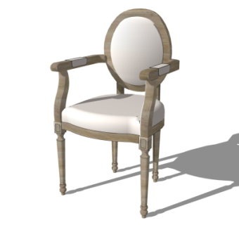 美式布艺单椅su模型