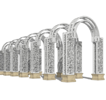 欧式廊架su模型