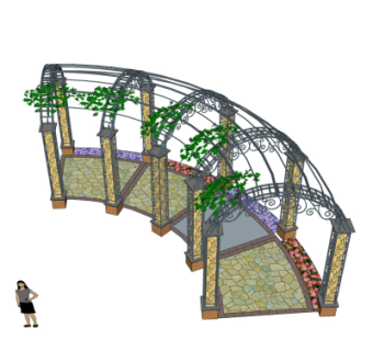 欧式铁艺廊架su模型