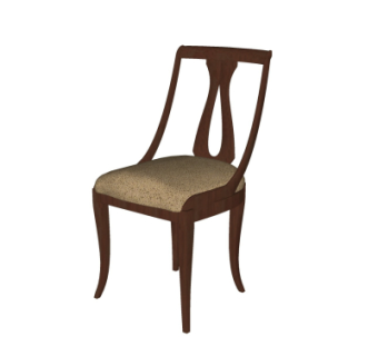 美式实木单椅su模型