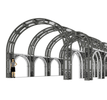 欧式铁艺廊架su模型