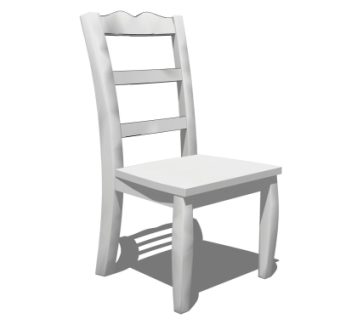 现代实木单椅su模型