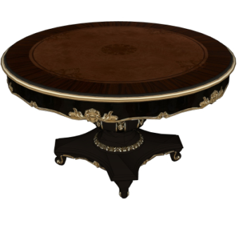 欧式圆形餐桌su模型