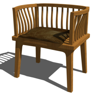 中式实木圈椅su模型