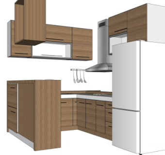 现代简约橱柜su模型