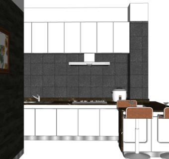 现代简约橱柜su模型