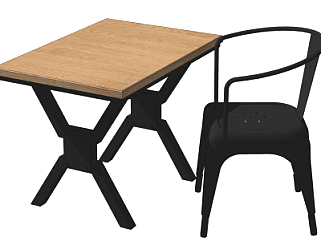 现代可<em>折叠</em>桌椅su模型