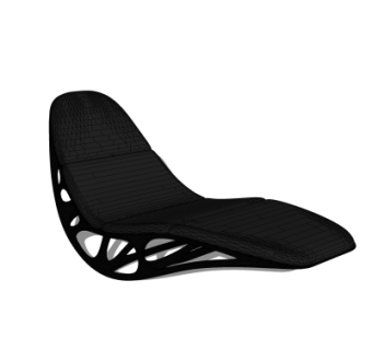 现代黑色躺椅su模型