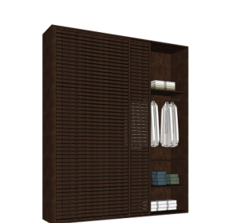 中式实木衣柜su模型