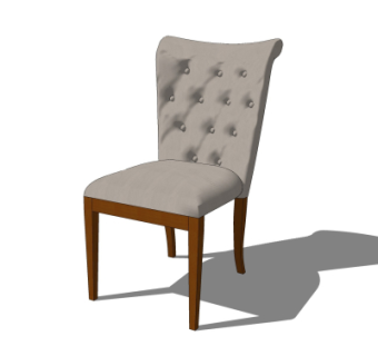 简欧布艺单椅su模型