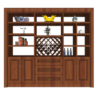 中式实木酒柜su模型