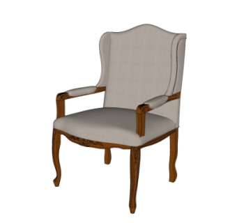 简欧单椅su模型