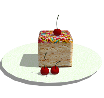 现代蛋糕su模型