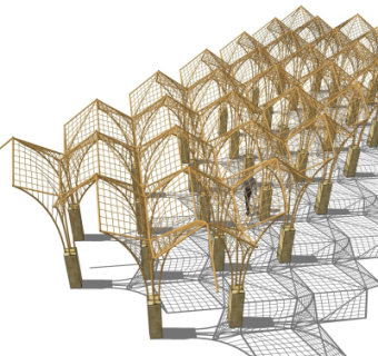 现代铁艺廊架su模型