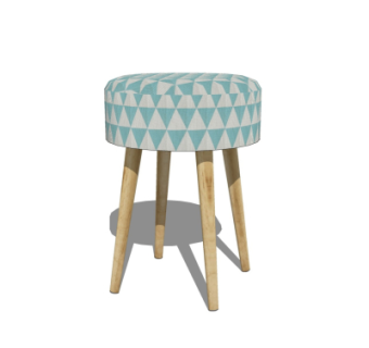 北欧布艺凳子su模型