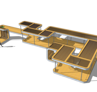 现代时尚廊架su模型
