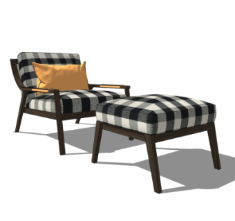 现代布艺休闲椅su模型