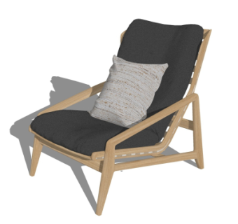 现代布艺躺椅su模型