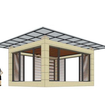 现代凉亭su模型