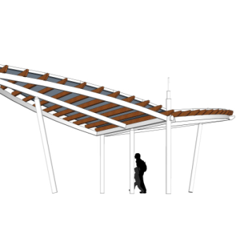 现代廊架su模型
