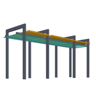 现代简约廊架su模型