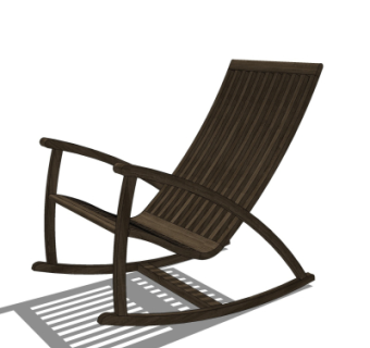 中式实木躺椅su模型