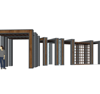 现代廊架su模型