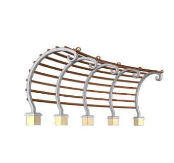 简欧廊架su模型