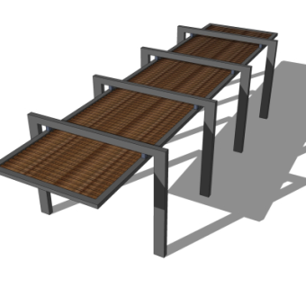 现代廊架su模型