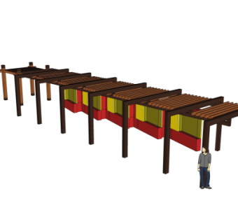 现代廊架su模型