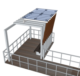 现代玻璃廊架su模型