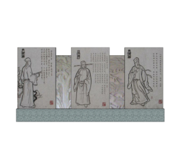 中式景观墙su模型