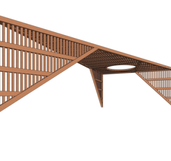 现代实木廊架su模型