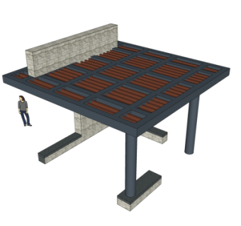 现代廊架su模型