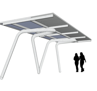 现代廊架su模型