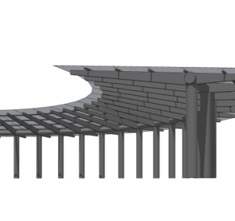 现代玻璃廊架su模型