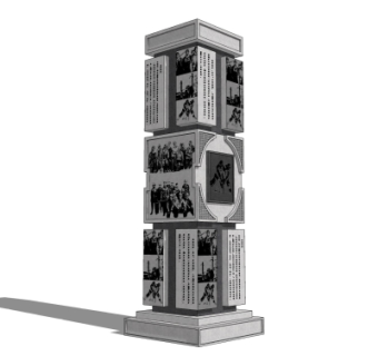 中式浮雕柱su模型