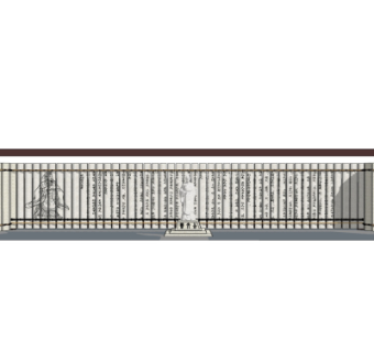 中式景观墙su模型