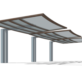 现代廊架su模型